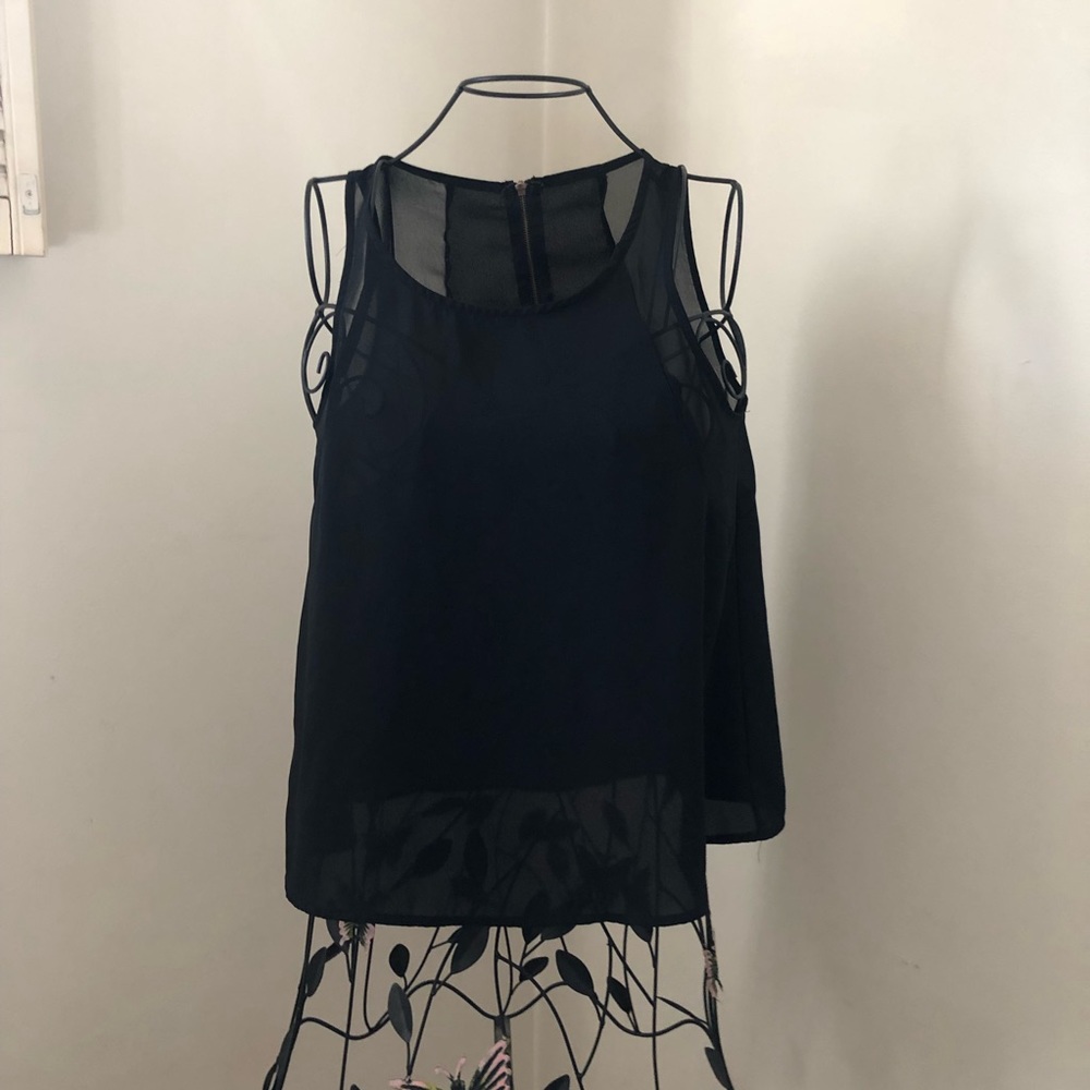 black sheer blouse